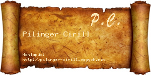 Pilinger Cirill névjegykártya